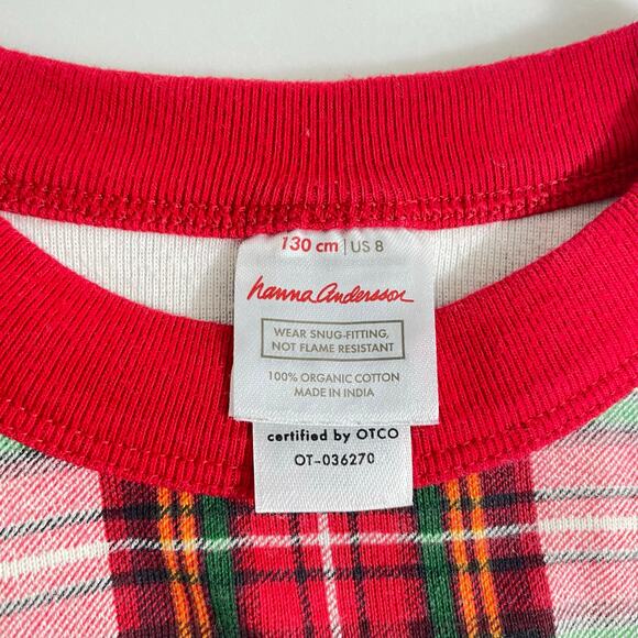 Hanna Andersson Holiday HannaJams Pajama Set Red Plaid Christmas Eve PJs Kids 8 - Picture 6 of 7